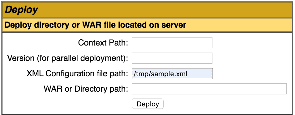 Tomcat Manager app xml deployment descriptor