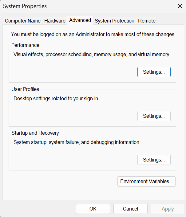 Advanced Settings