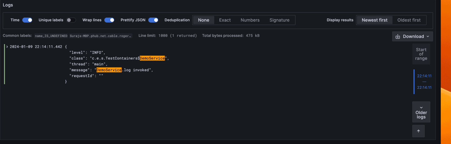 Loki Query Results