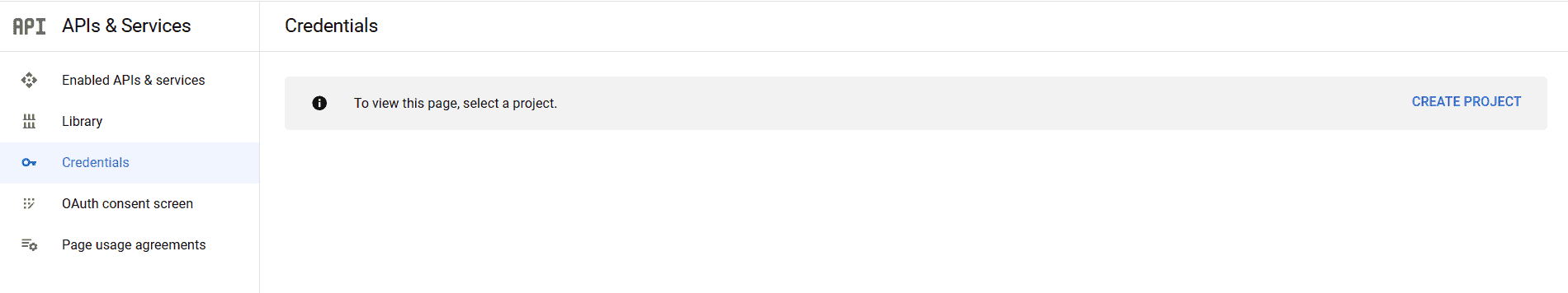Google API console