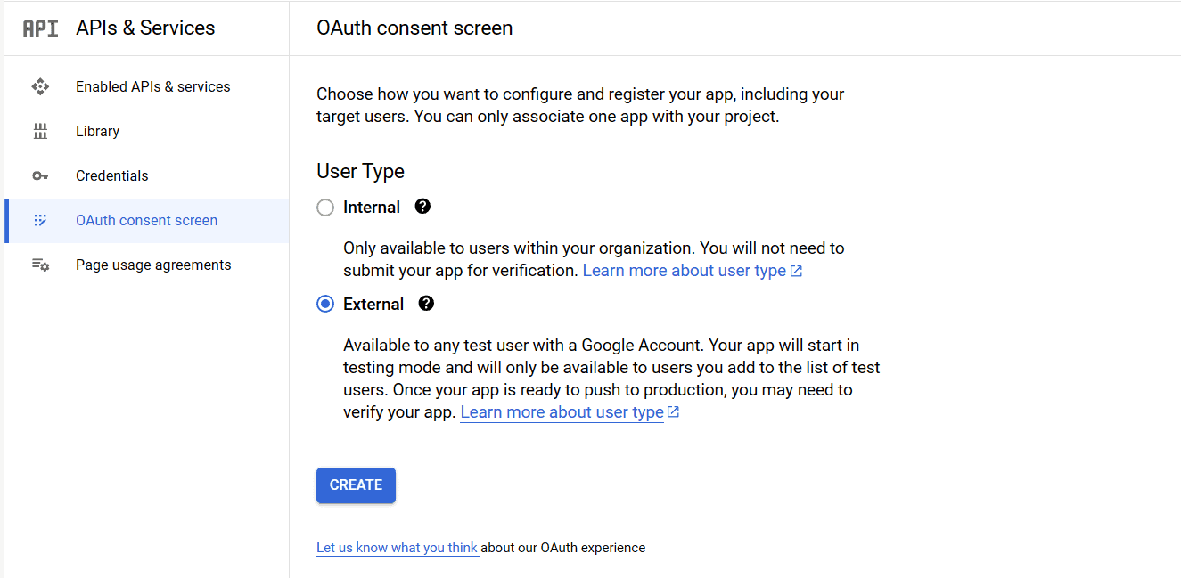 Configure consent screen 2