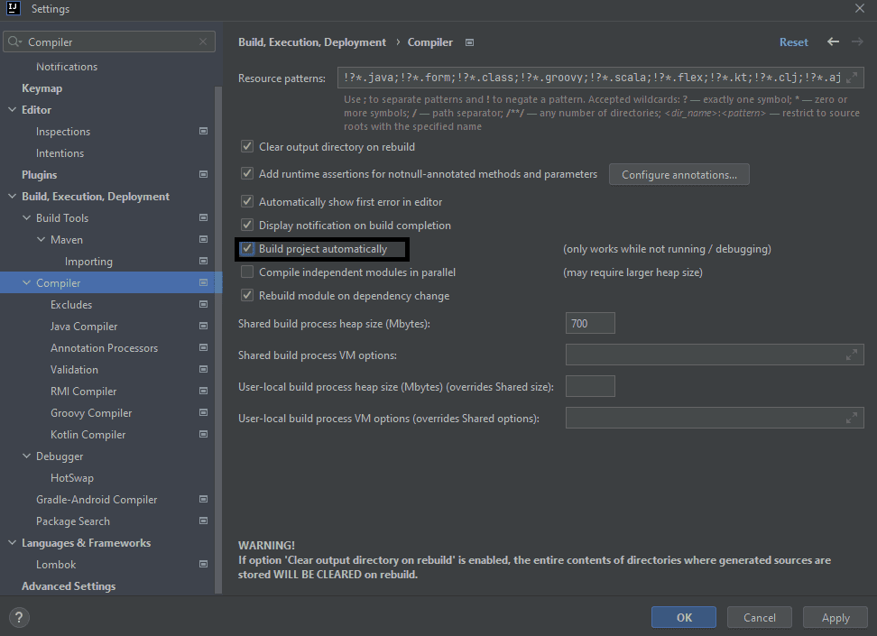 Build project automatically