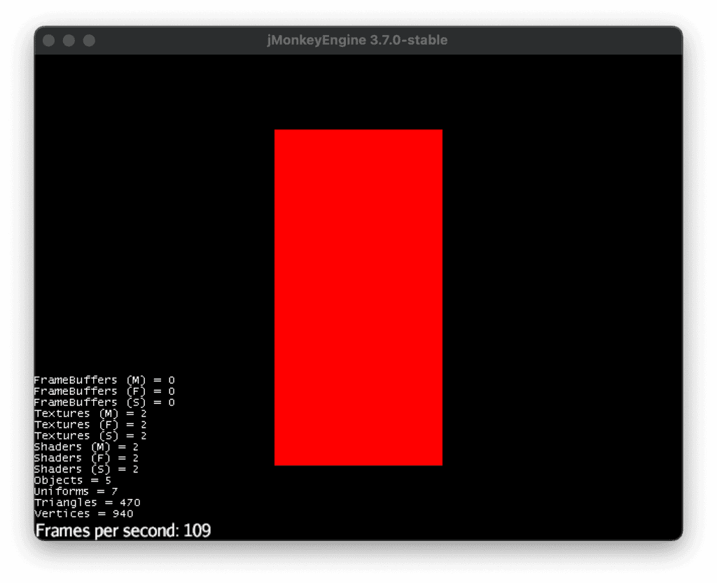 App with a red rectangle in the middle