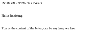 Introduction to Yarg
