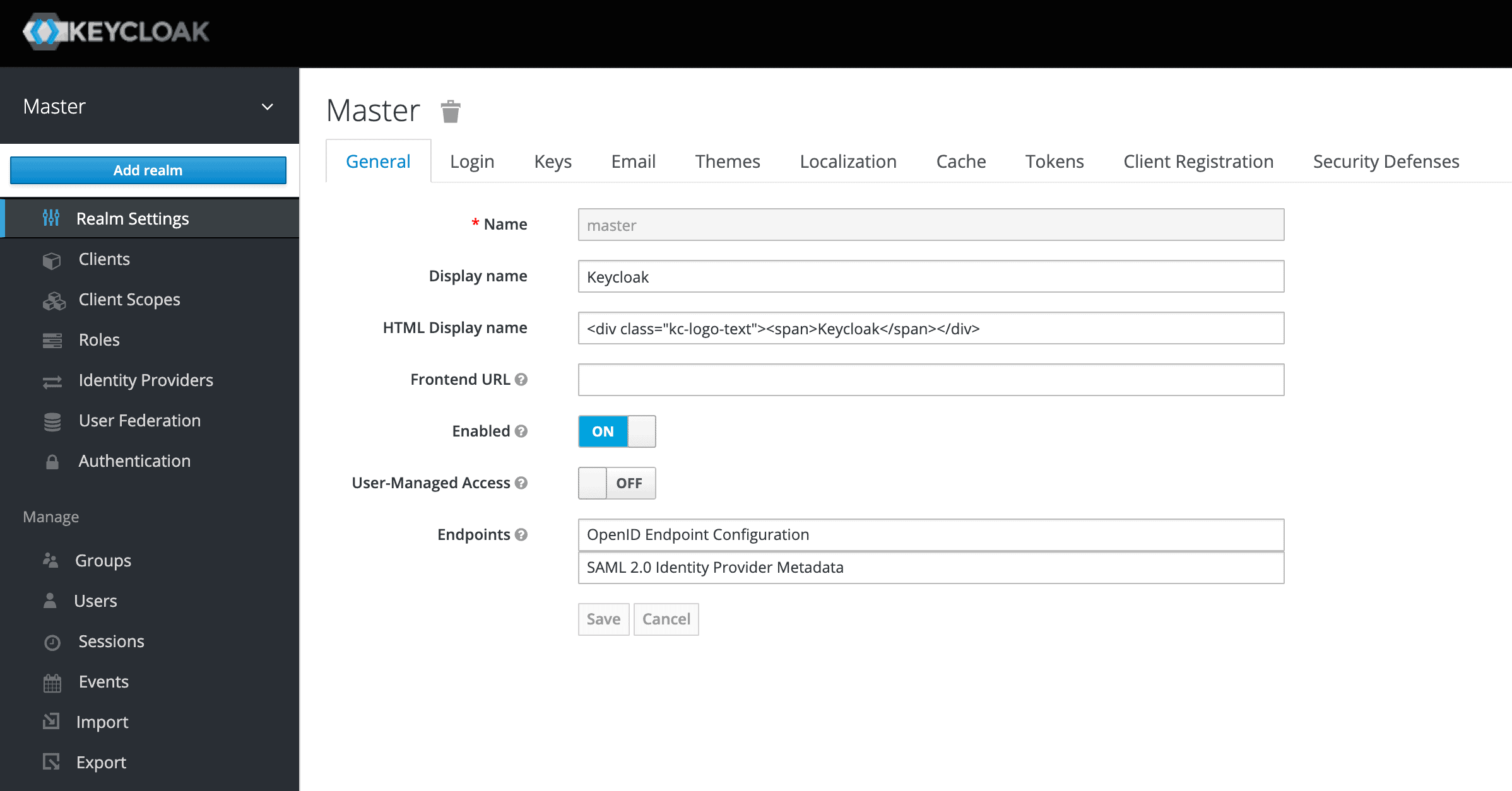 keycloak 영역 추가