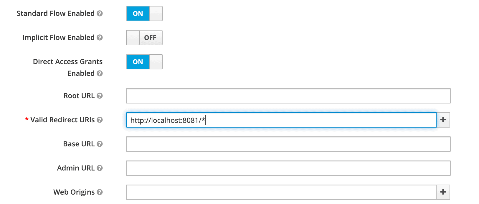 keycloak valid redirect uris