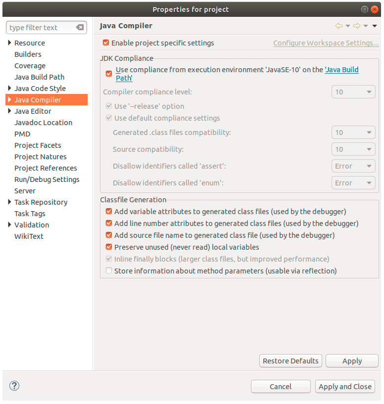 java compiler after switch 1