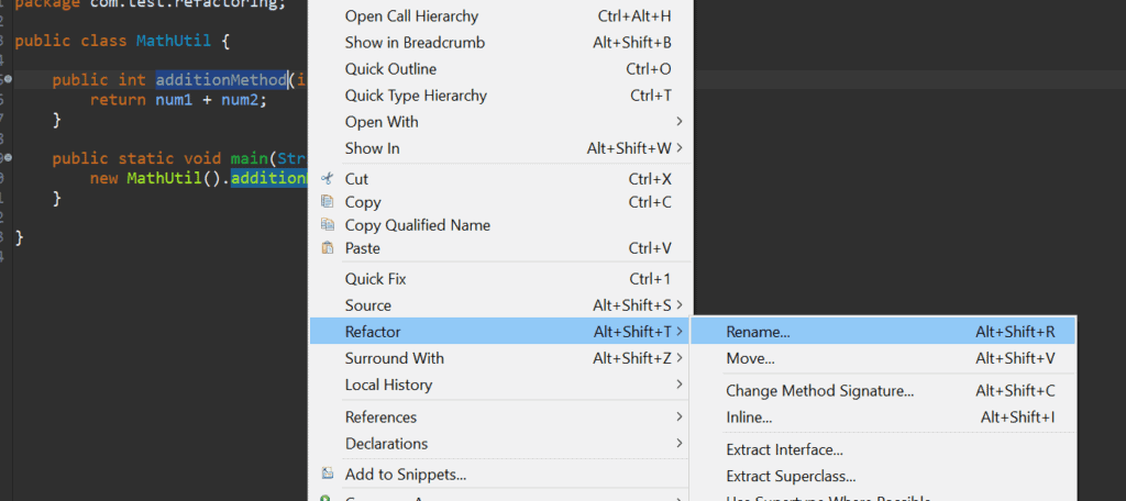 Refactoring in Eclipse | Baeldung