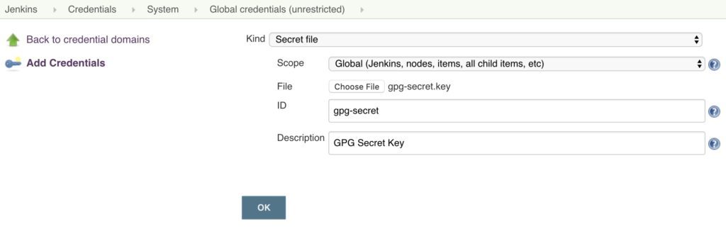git secret jenkins secret key