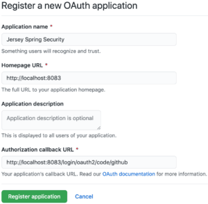 register a new oauth application