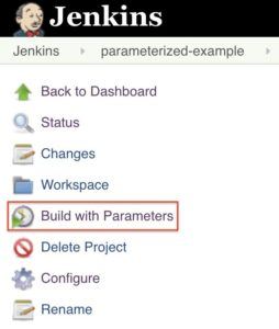 jenkins build with parameeters