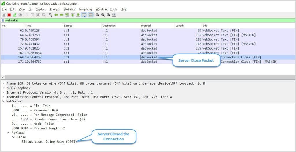 Wireshark Connection Close