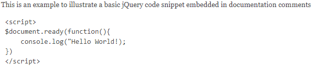 Javadoc jQuery Code