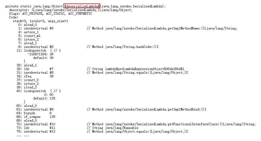 deserialize lambda method bytecode