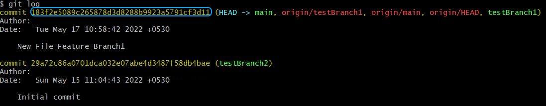git Merge Feature Branch1 Merge Commit Log