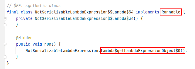 not serializable lambda expression generated inner class