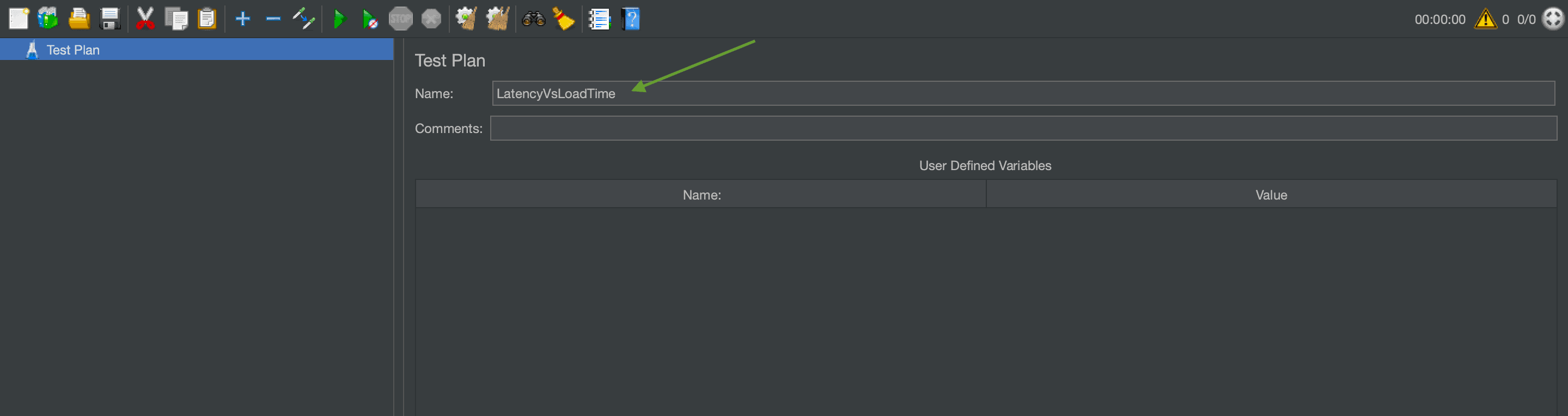 Screenshot of a JMeter test plan