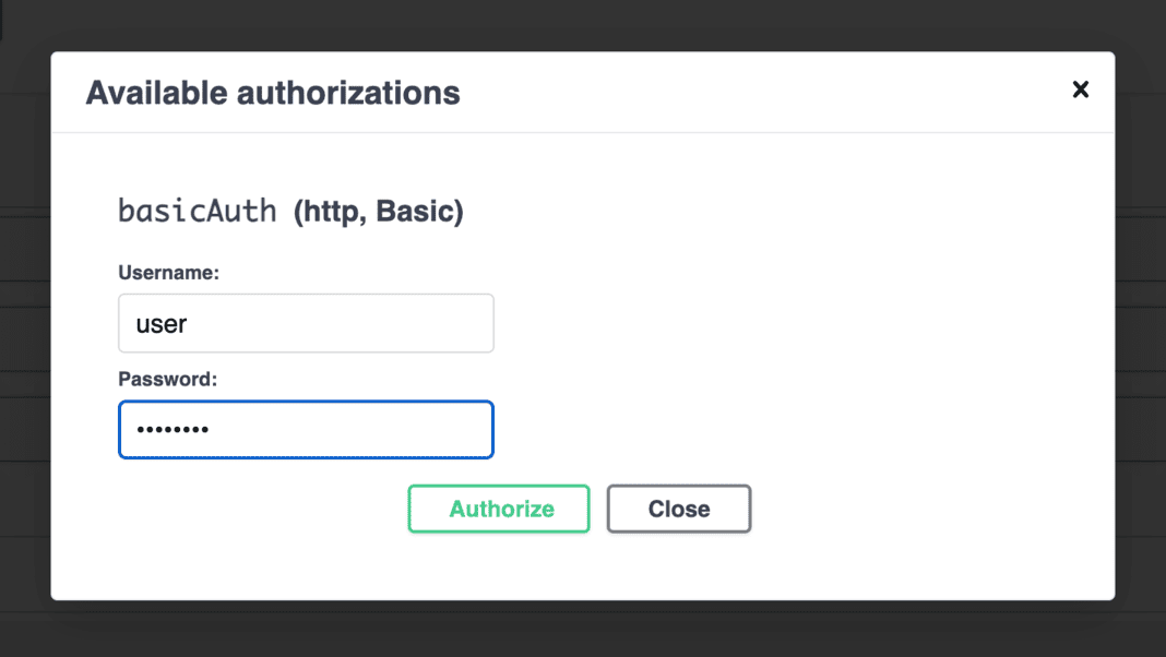 Authorize for Basic Auth
