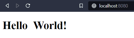 Index page loads fine and hello world is displayed