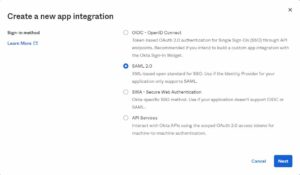 Okta Create A New App Integration