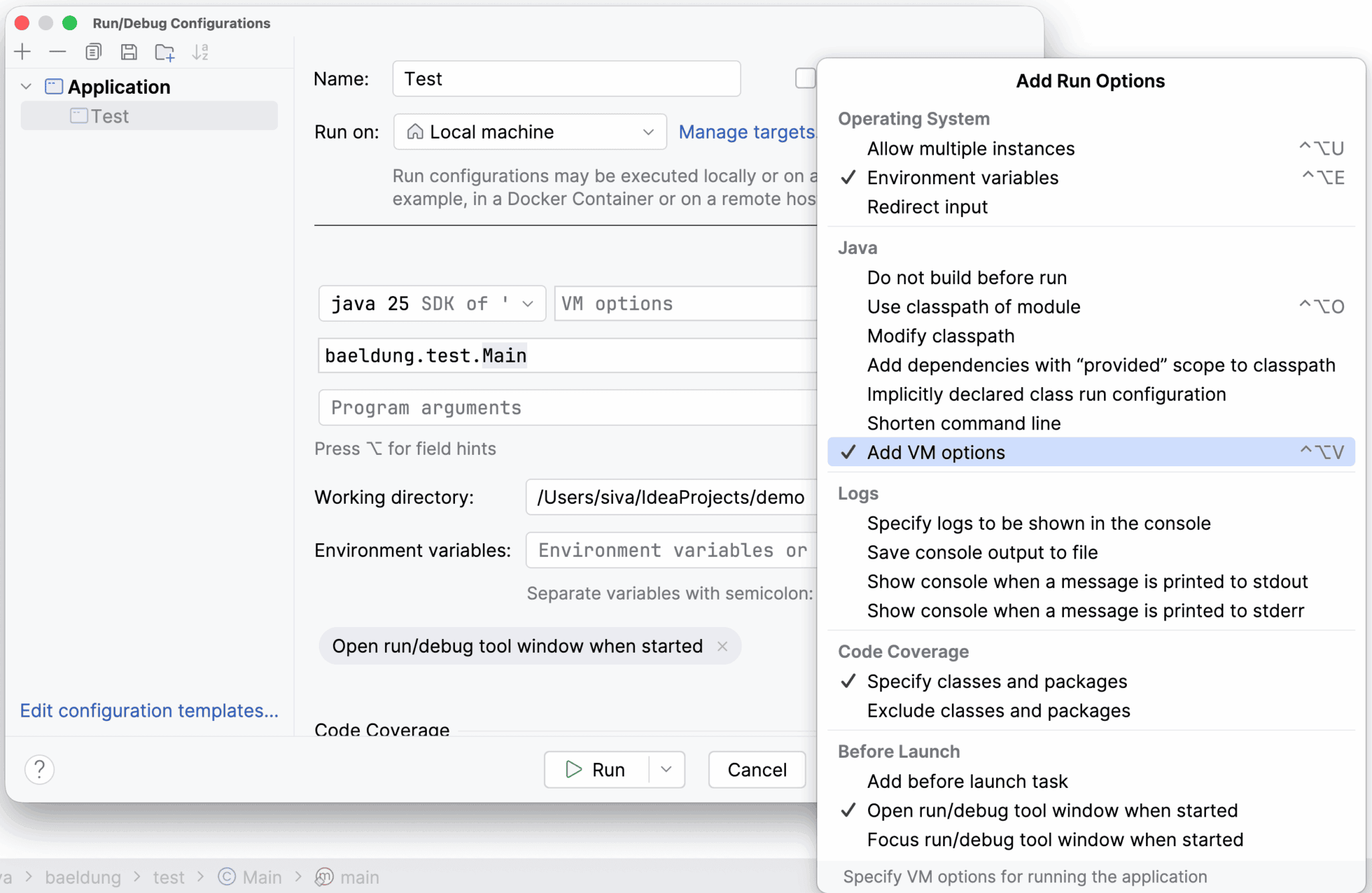 How to Set JVM Arguments in IntelliJ IDEA? | Baeldung