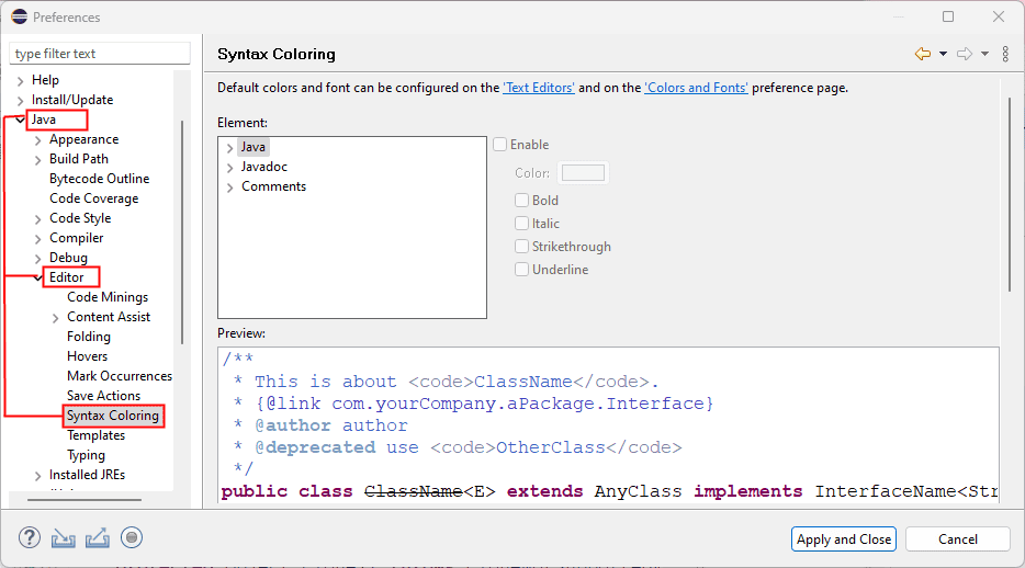 access syntax coloring