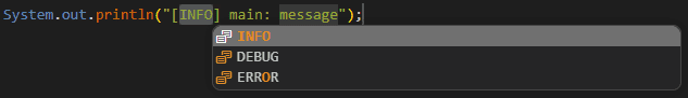Example of snippet with choices and variables
