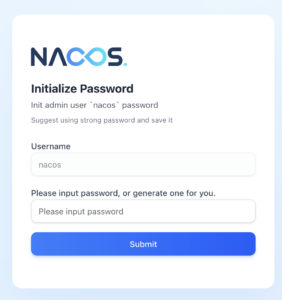 Nacos user configuration