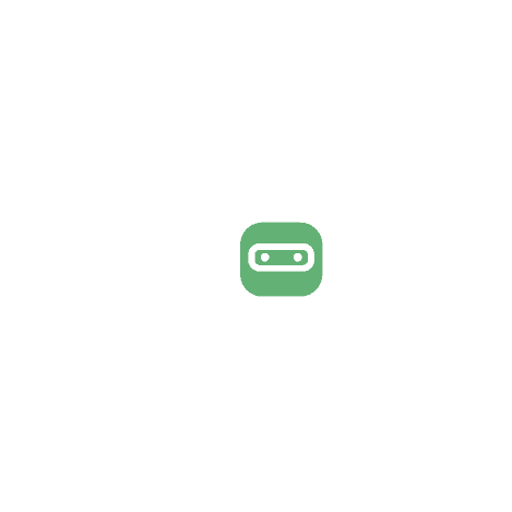 Robot head inside a gear with circular arrows around it, symbolizing automation and AI workflows.