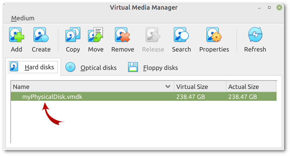 VirtualBox - Virtual Media Manager