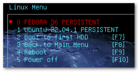 Easy2Boot Persistent Linux Menu