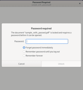 xdg-open asking for password