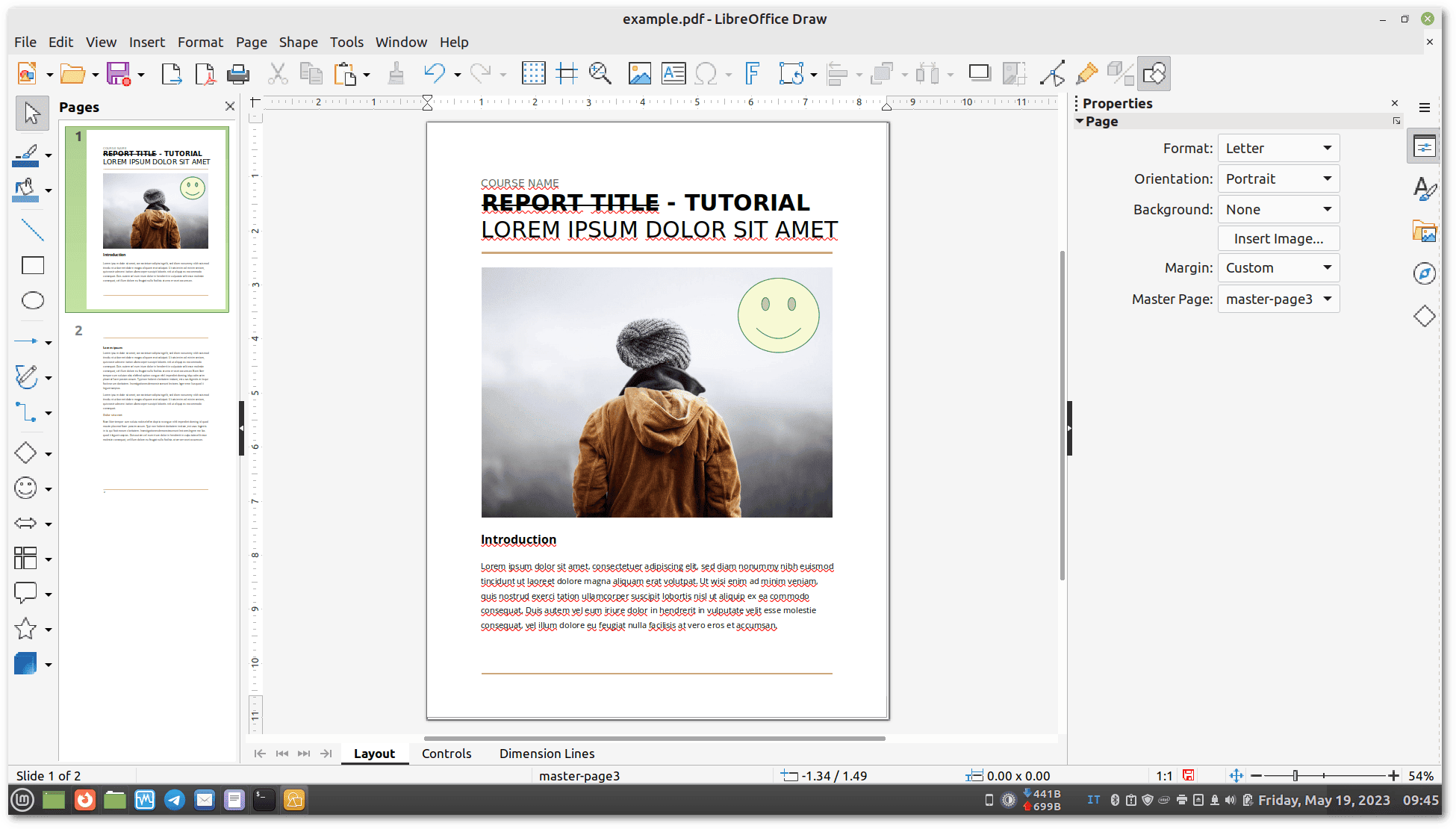 LibreOffice Draw PDF editing