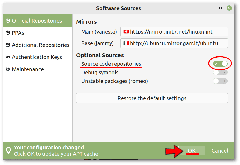 Linux Mint Software Sources