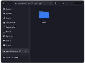 folder shared using samba