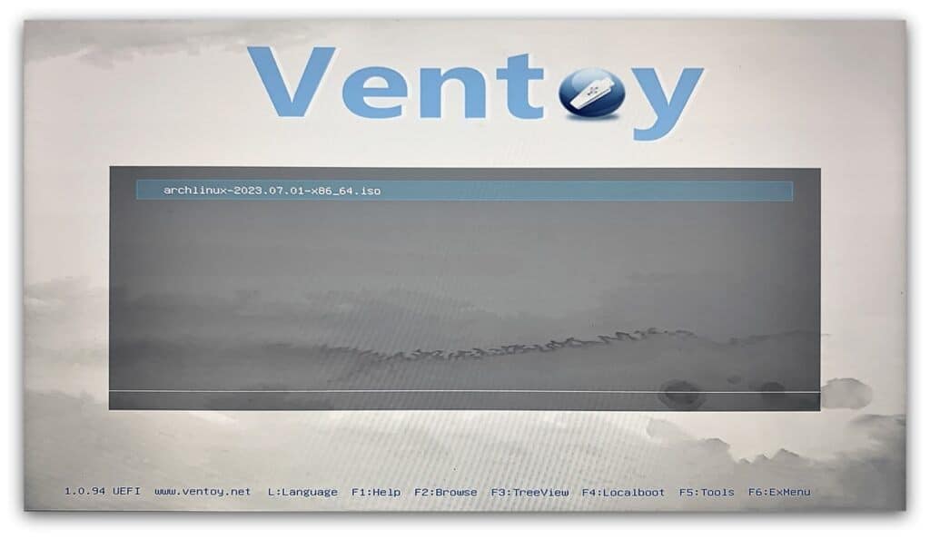 Ventoy Boot Screen