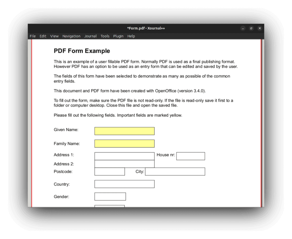 Example PDF Form