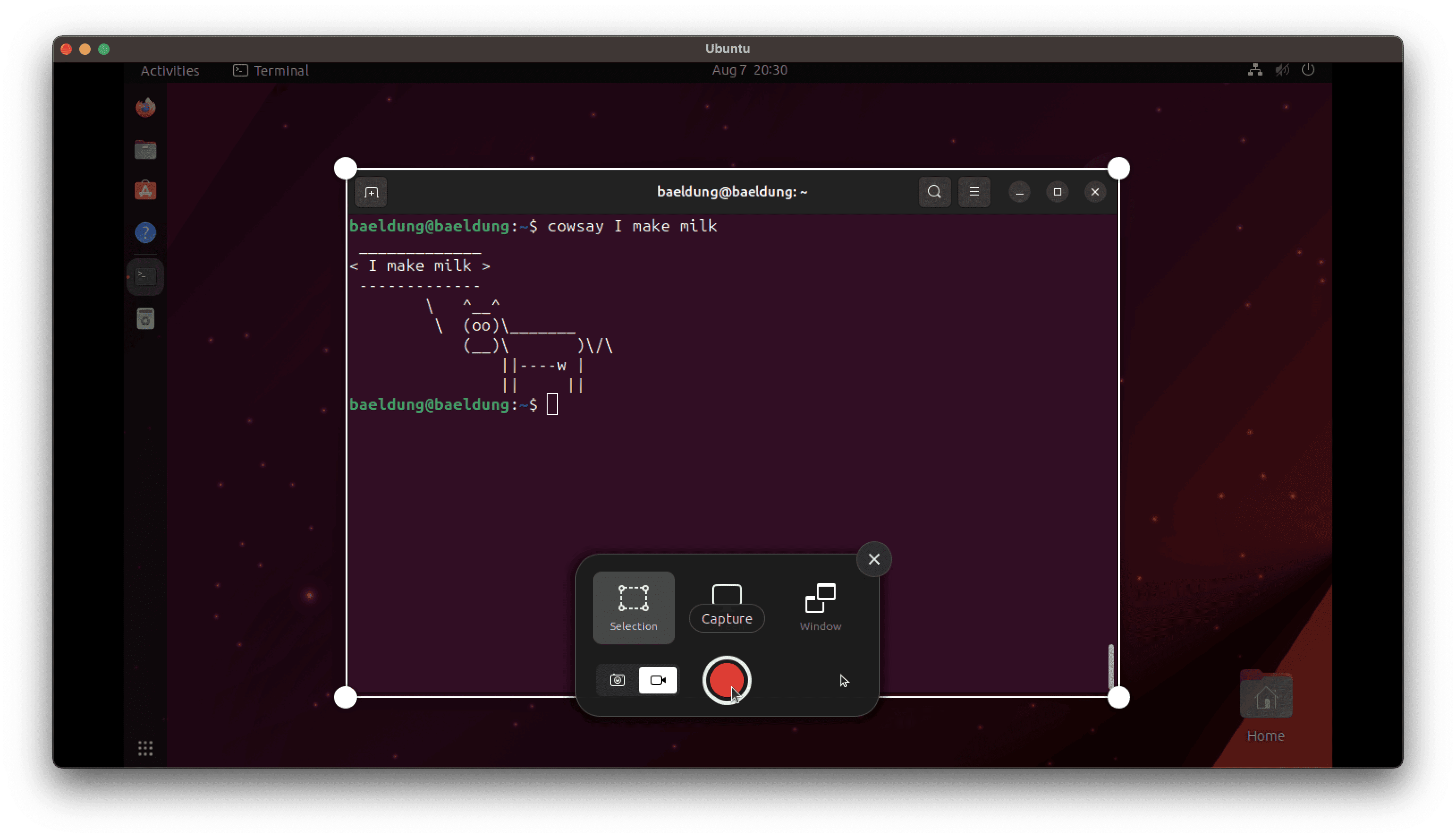 Recording Screen on Ubuntu