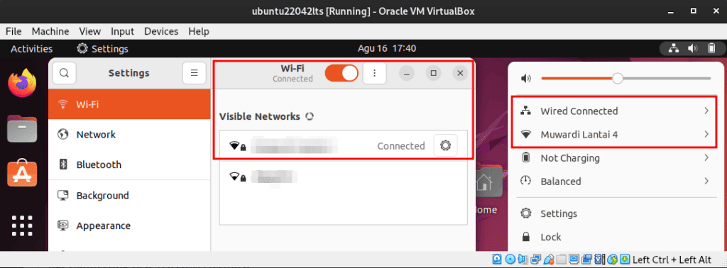 VirtualBox Ubuntu VM - Network Settings