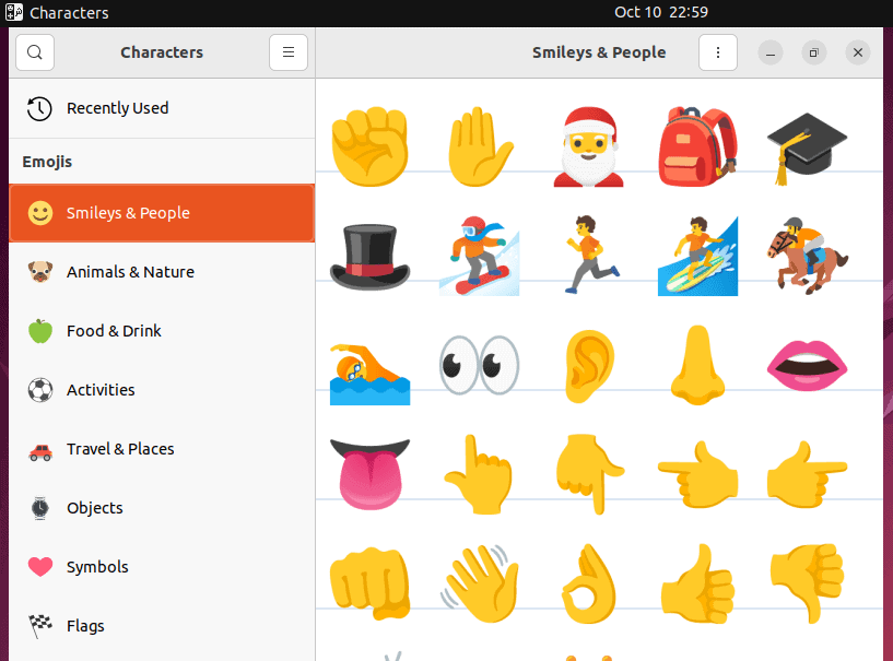 view all the emoji characters