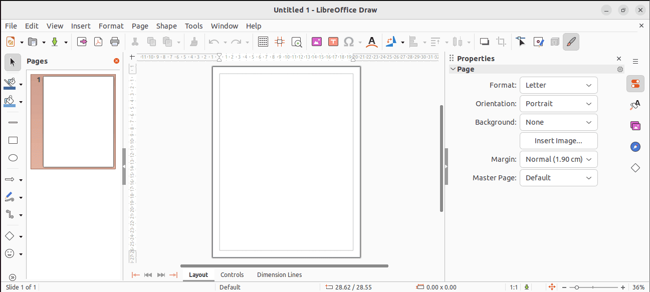 LibreOffice Draw Interface
