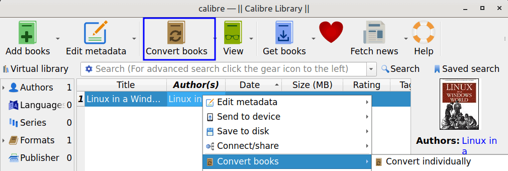 Converting file with Calibre