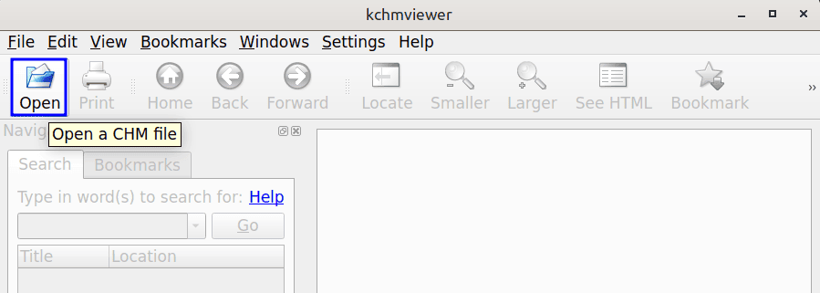 Kchmviewer main window
