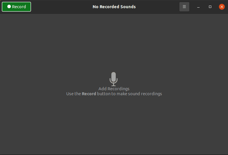 GNOME Sound Recorder main window