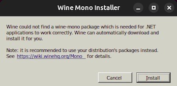 Wine .NET Installation Dialog