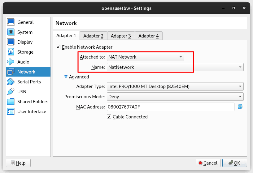 vbox network settings nat network