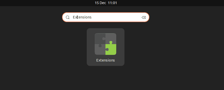 Launching Extensions via Activities menu on Linux