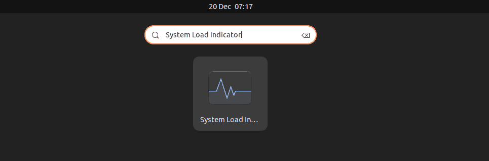 Launching System Load Indicator via Activities menu