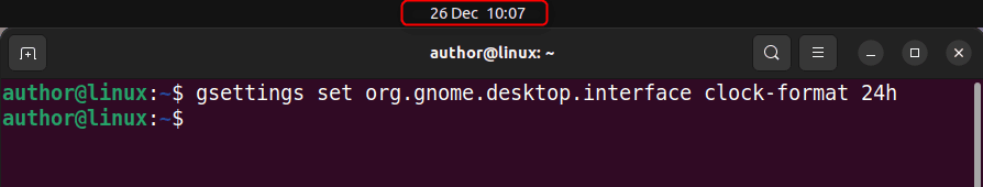 changing gnome panel time format to 24h