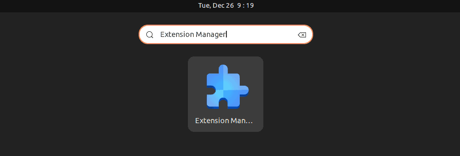 launching extension manager on linux